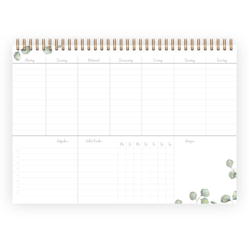 Agenda hebdomadaire A4 Eucalyptus