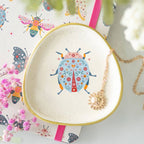 Plat à Bibelots Coccinelle Florale