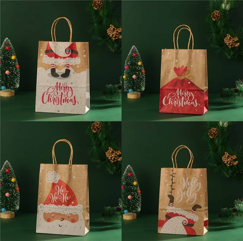 Sac en papier de Noël 27x21x11cm (12 pièces)