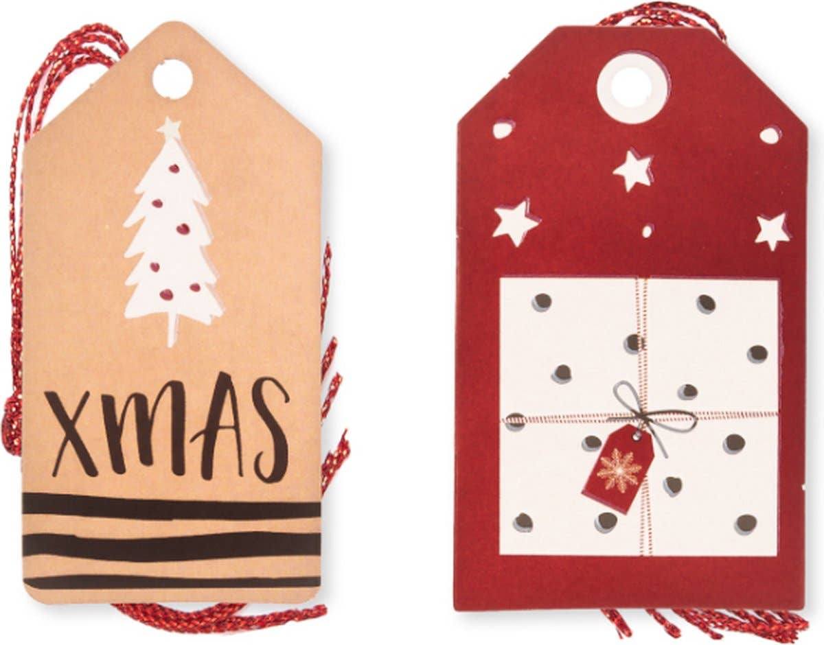 24 étiquettes cadeaux Noël - Décoration cadeaux de Noël