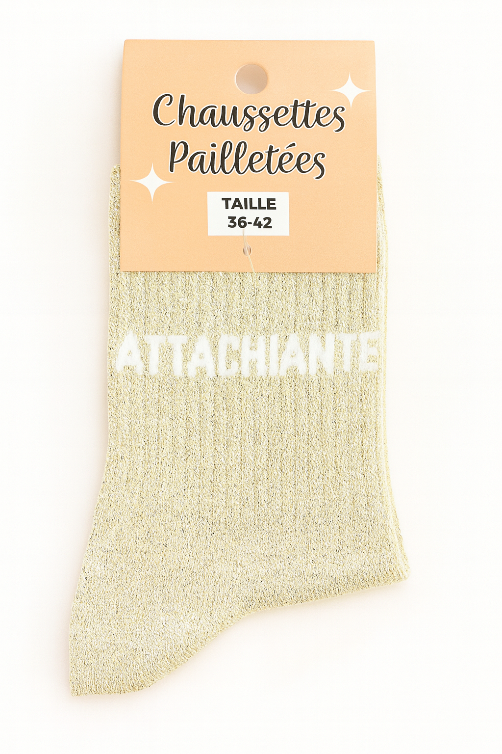 Chaussettes à paillettes ATTACHIANTE cadeau femme fille Noël