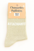 Chaussettes à paillettes ATTACHIANTE cadeau femme fille Noël