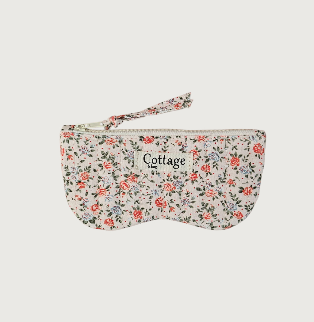 Porte lunette  100 % coton  : Grande blanche jaune
