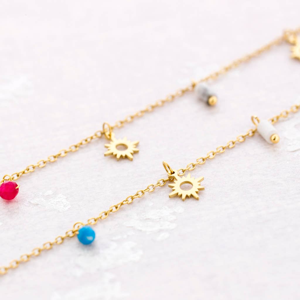 Collier Pendentifs Acier: Bleu