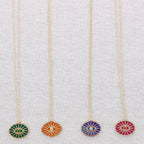 Collier en acier avec pendentif Eye Stone Crystals: Bleu