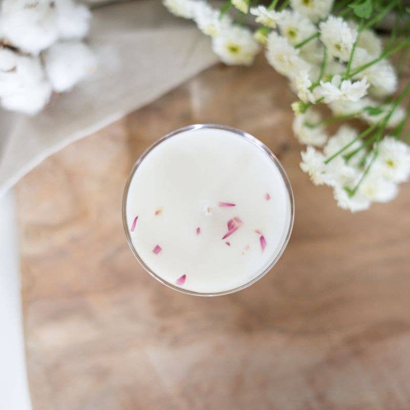 Bougie parfumée artisanale cire végétale - Fleur de coton: 150G ± 40H