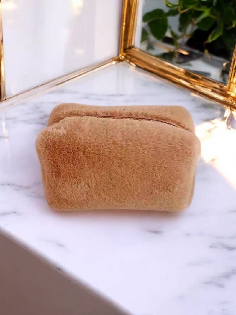 Trousse en fausse fourrure (20x13cm) CY23: Blanc