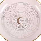 Plat à babioles en forme de roue astrologique blanc cassé