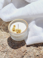 Bougie de soja dans un bocal en verre (mini) orange douce et sauge: Français