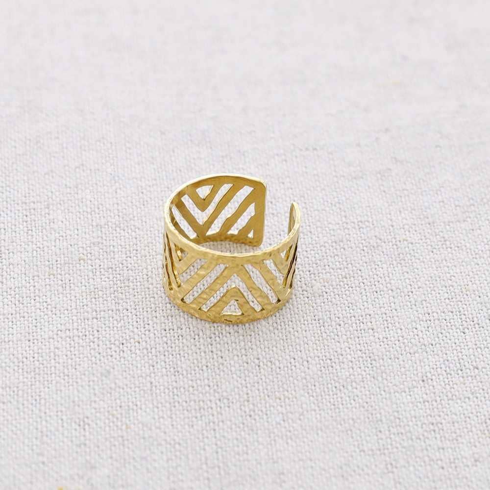 Anneau ajustable en acier ajouré: Or