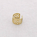 Anneau ajustable en acier ajouré: Or