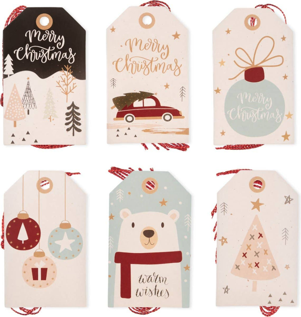 24 étiquettes cadeaux Noël - Décoration cadeaux de Noël