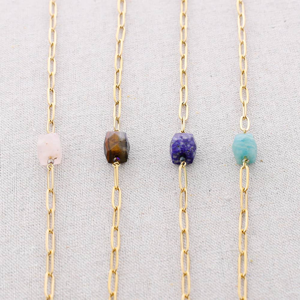 Collier en acier Stone Link: Turquoise