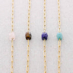 Collier en acier Stone Link: Œil-de-tigre