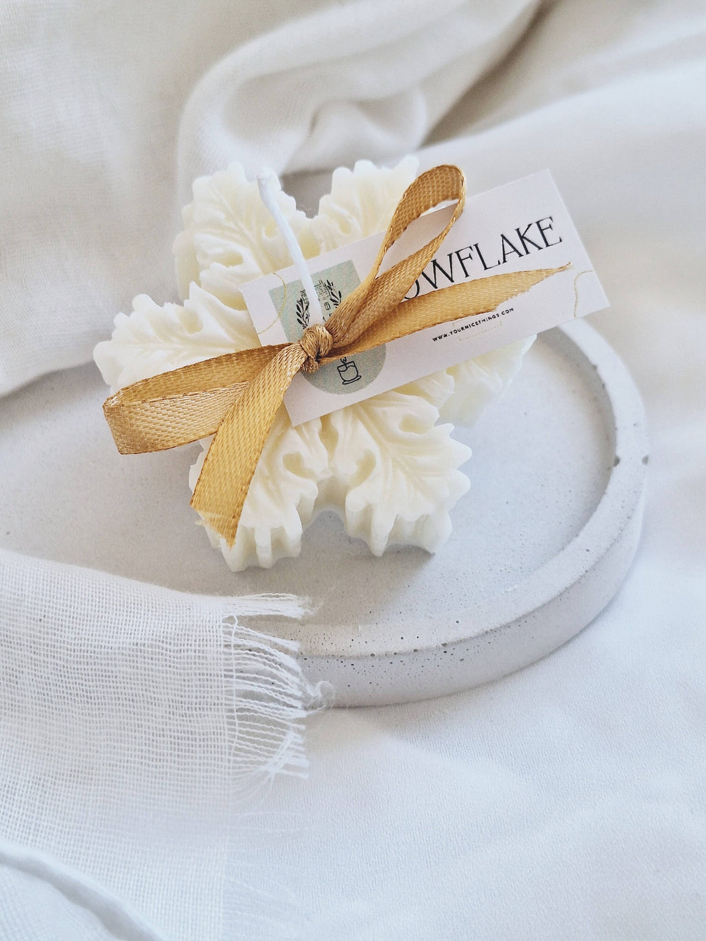 Bougie de Noël en cire de soja flocon de neige: Français / Bland