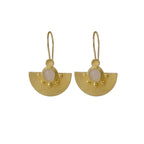 Boucles d'oreilles crochet pierre de naissance anti-ternissement en pierre de lune arc-en-ciel