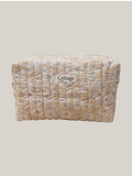 Trousse  de toilette XL 100 % coton  : Grande blanche jaune