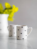 Ensemble de 2 tasses à café cœurs noirs