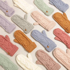 Gants d'hiver Mitaines en tricot torsadé avec doublure polaire: IVOIRE / Taille unique