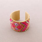 Bracelet ajustable en perles ethniques: Beige