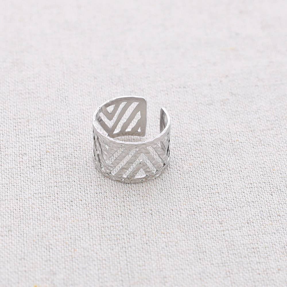 Anneau ajustable en acier ajouré: Or