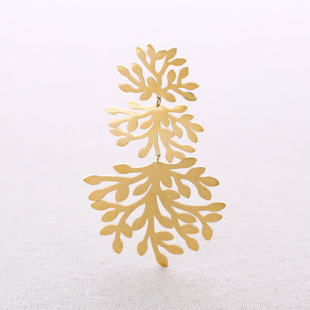 Boucles d'oreilles en acier pendentif coraux: Or