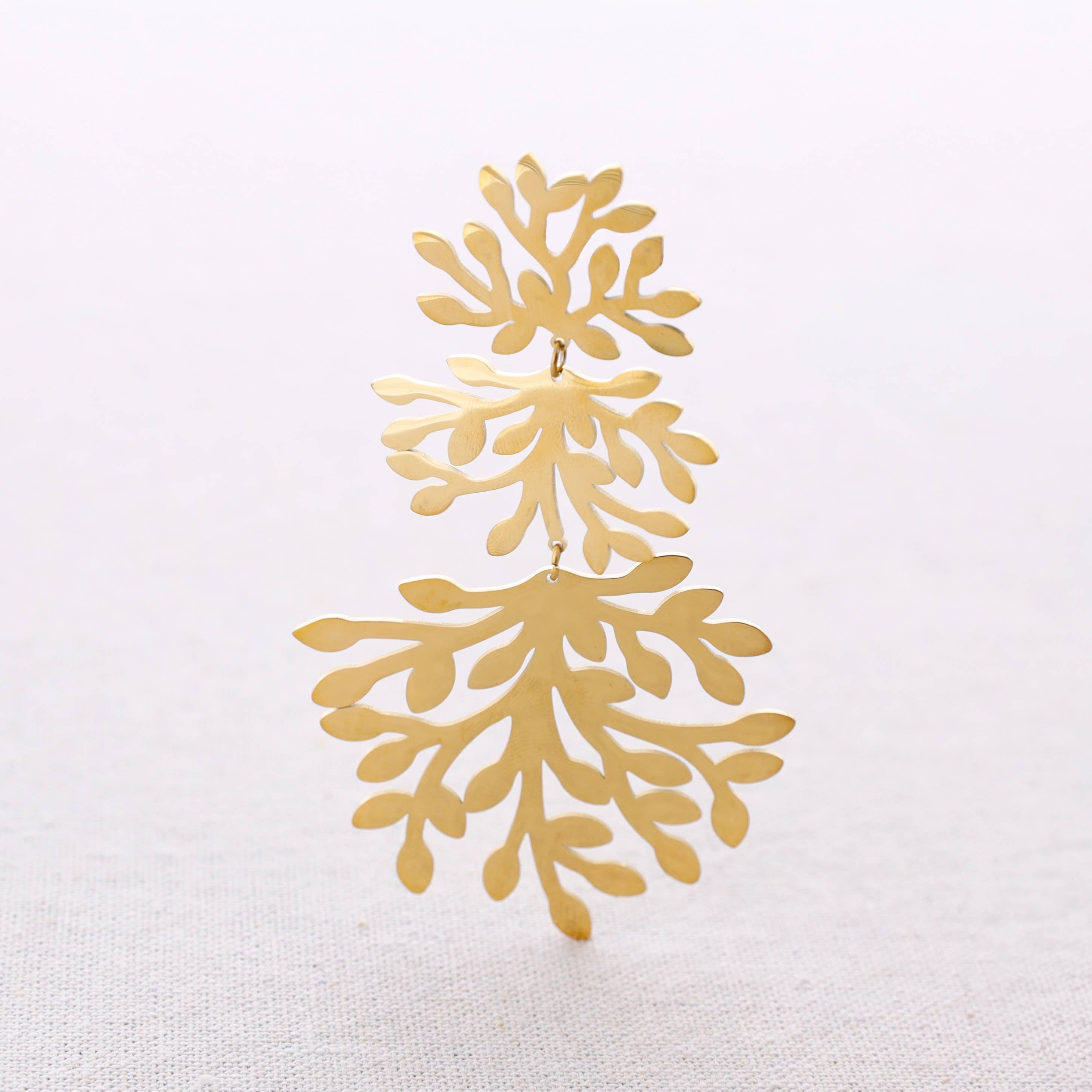 Boucles d'oreilles en acier pendentif coraux: Or