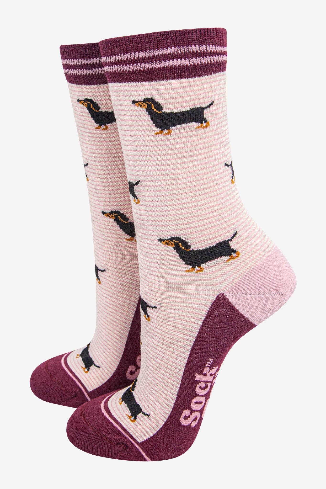 Coffret Cadeau Trio de Chaussettes en Bambou pour Femmes Motif Chien Saucisse d'Automne: ROYAUME-UNI 3-7 | UE 36-40 | ÉTATS-UNIS 5-9