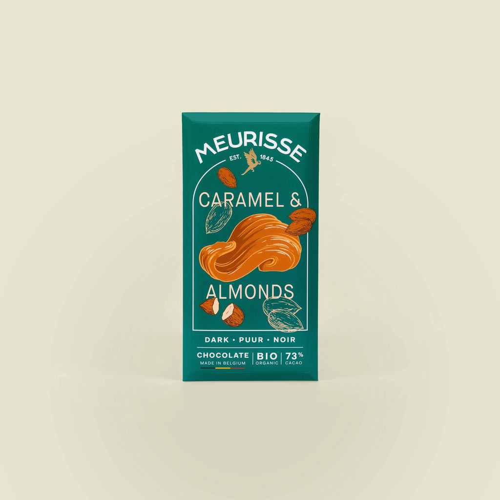 Chocolat noir biologique aux amandes caramélisées (100g)