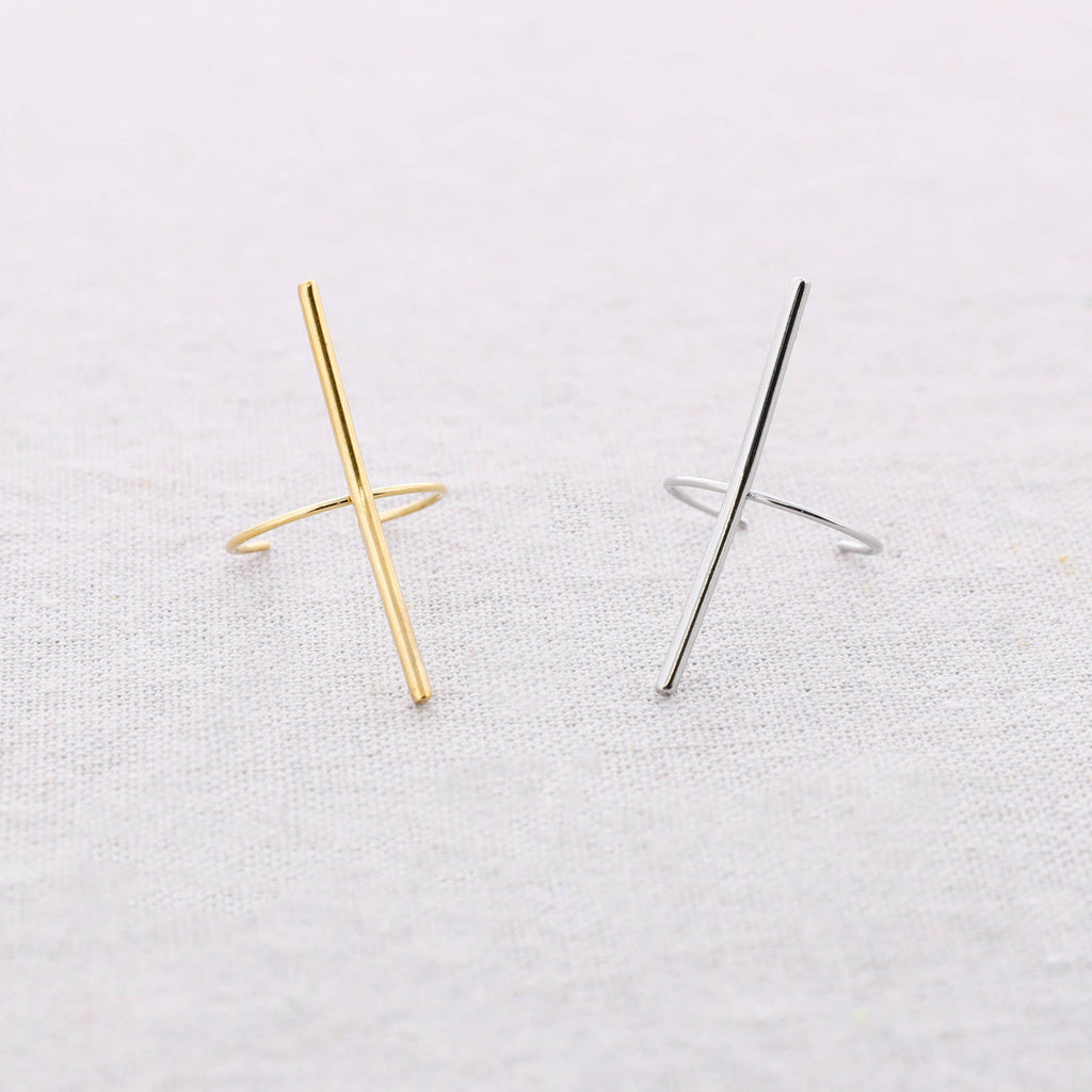 Bague Acier Bâton: Or