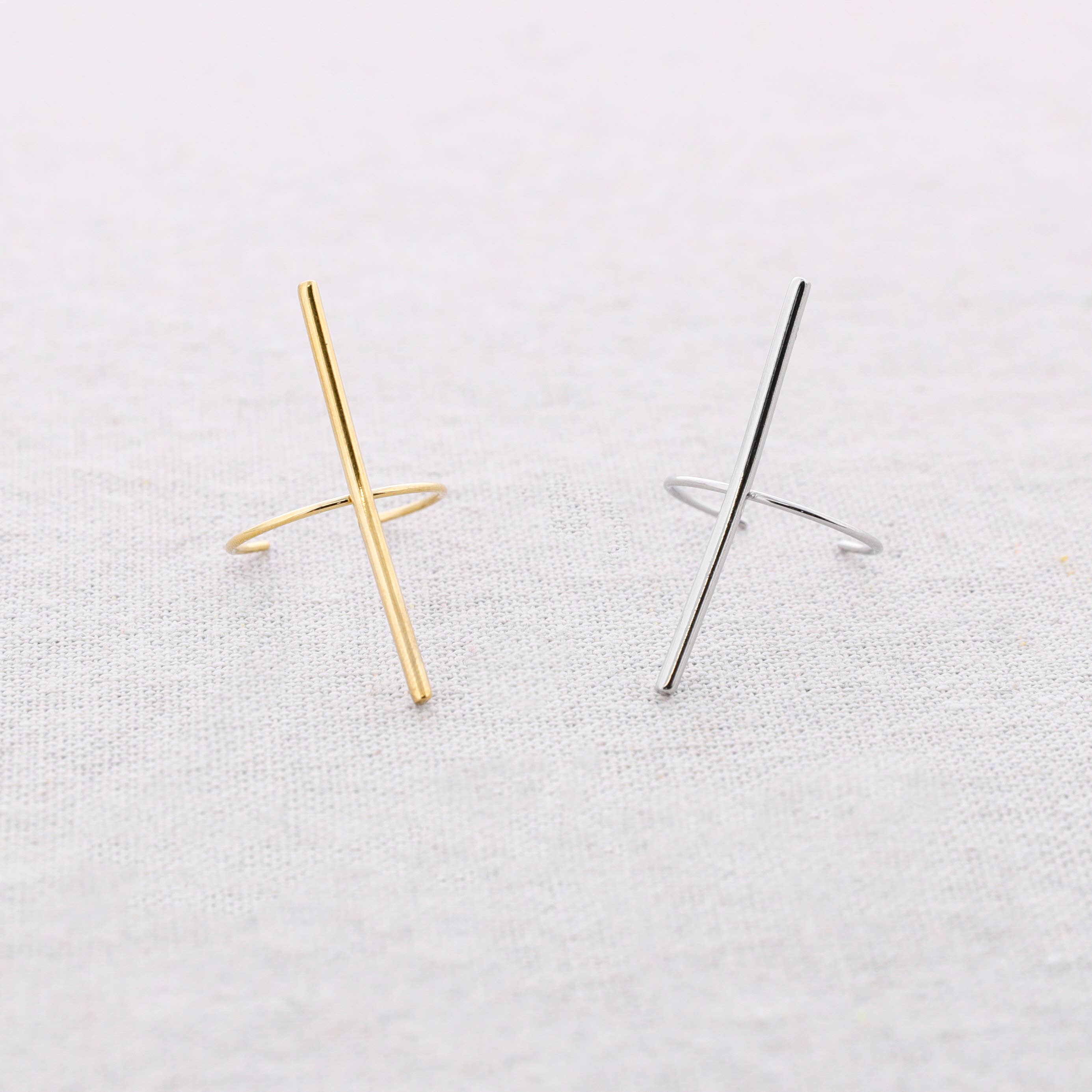 Bague Acier Bâton: Or