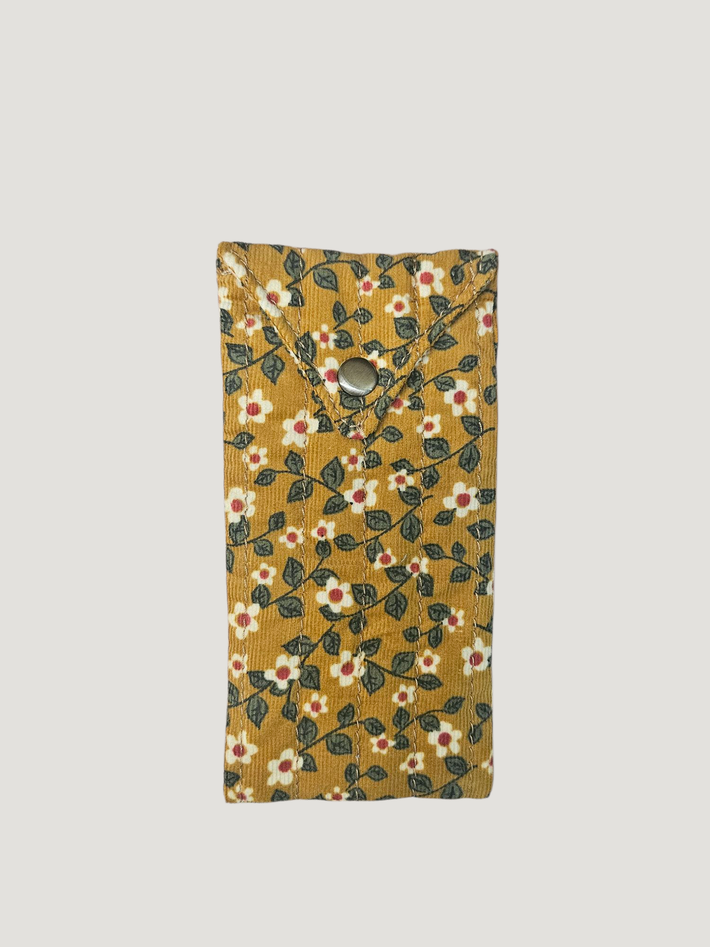 Trousse  lunette / stylo en 100 % coton : Fleur laurier