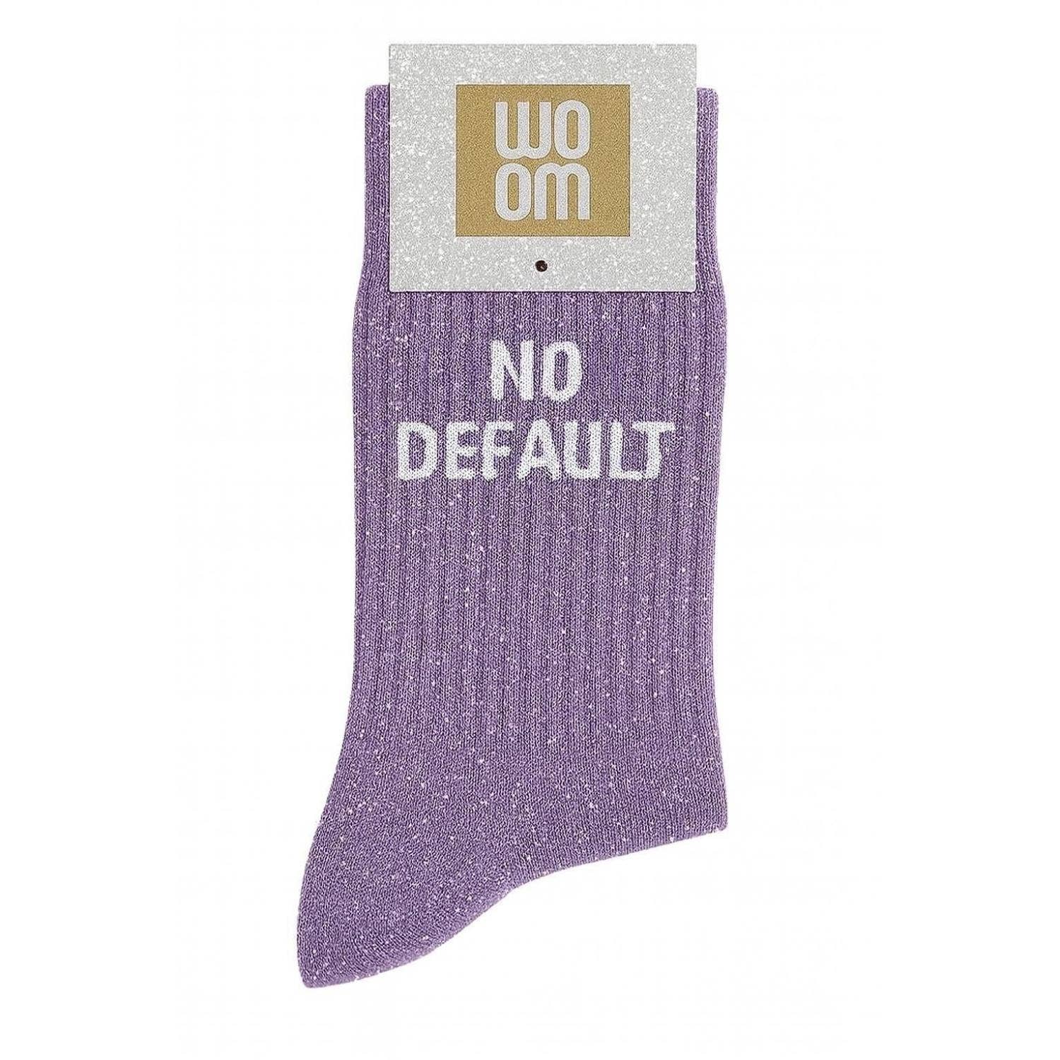 Chaussettes à Paillettes à Message "No Default" - Mauve
