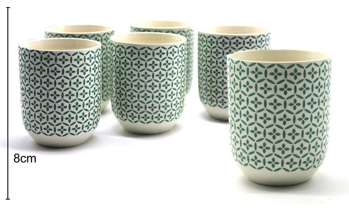 Tasses en céramique 8x6,5 cm (6 pièces) #05