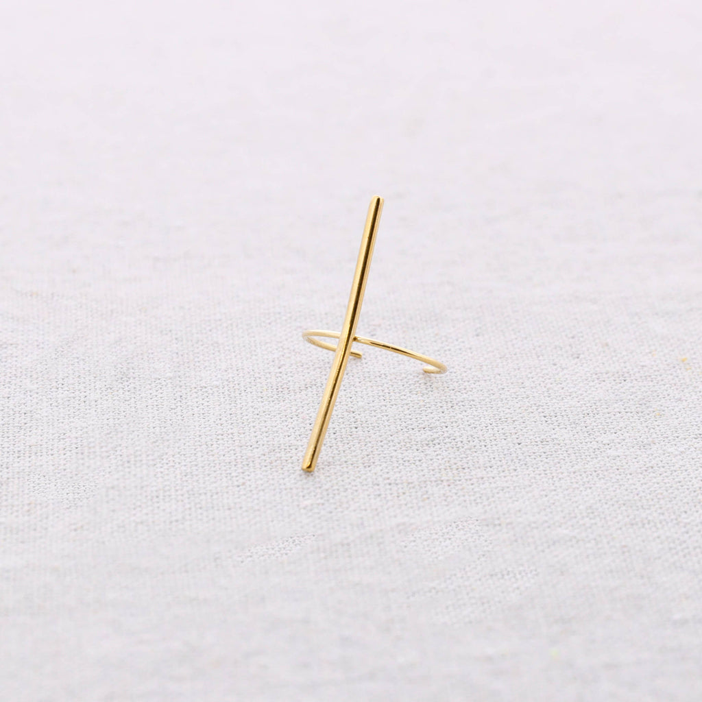 Bague Acier Bâton: Or