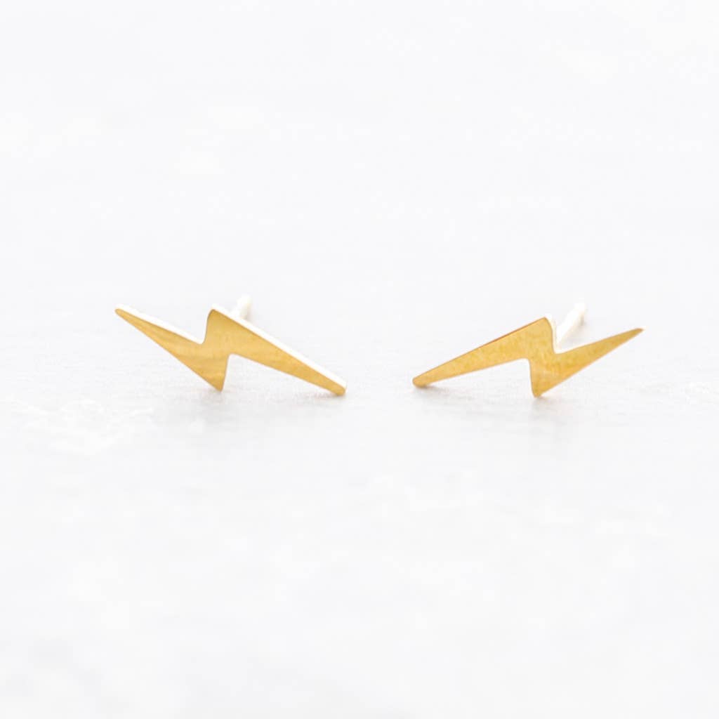 Boucles d'oreilles Éclair Acier: Or