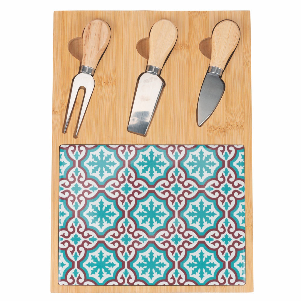 PLANCHE VALLADOLID 4ASS AVEC3 COUTEAUX À FROMAGE