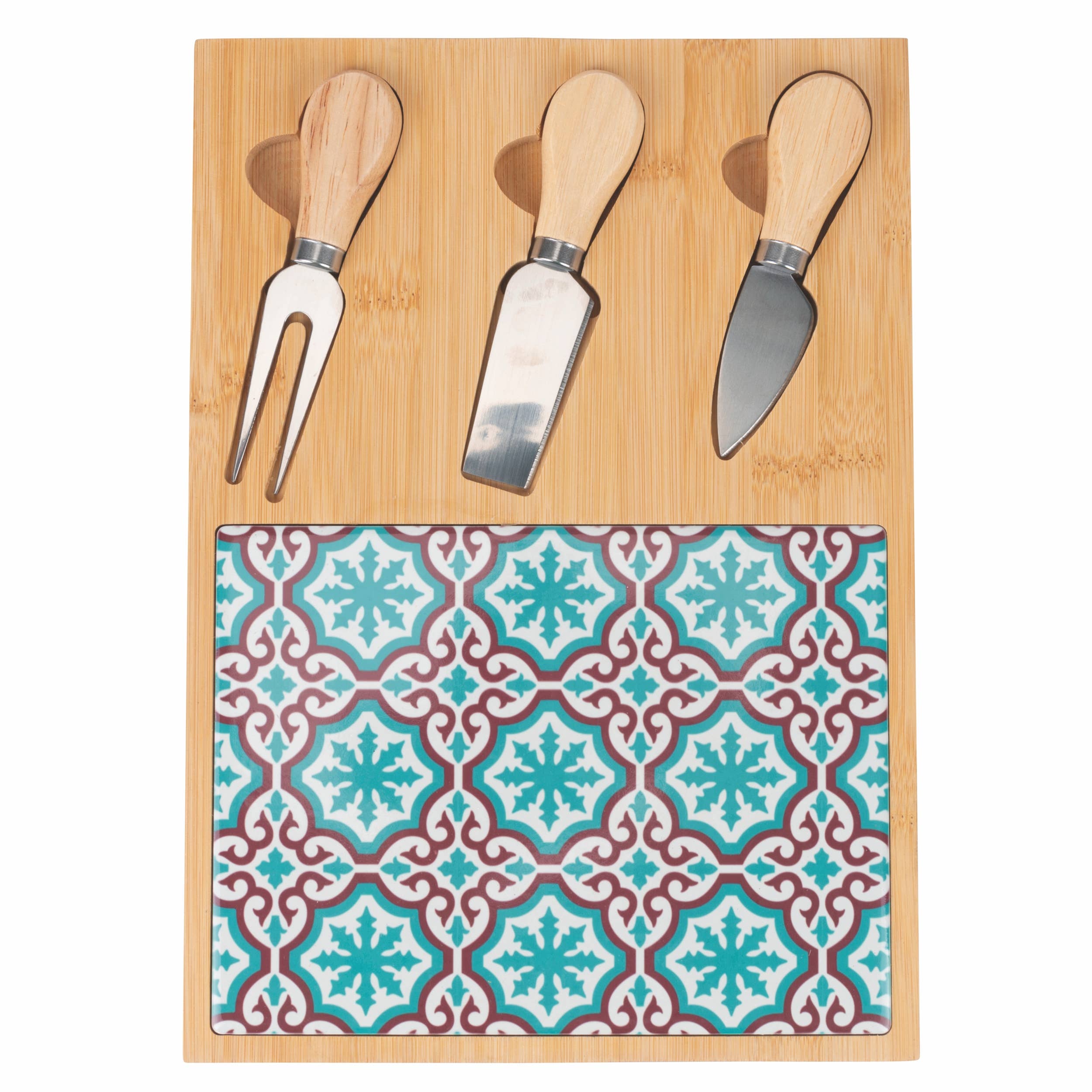 PLANCHE VALLADOLID 4ASS AVEC3 COUTEAUX À FROMAGE