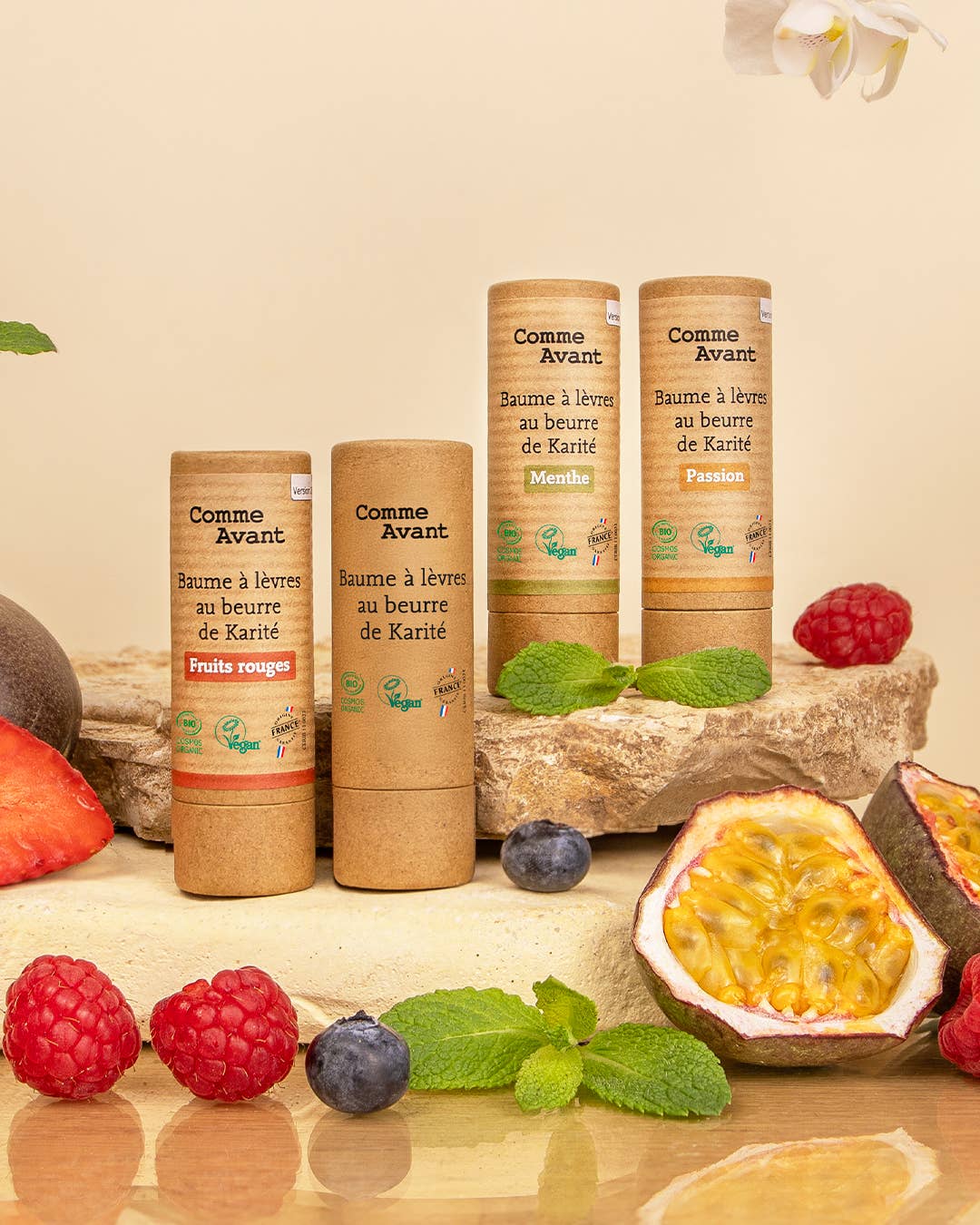 Baume à lèvres au beurre de karité: Fruits rouges
