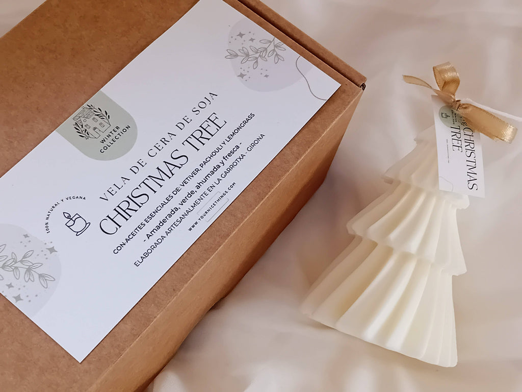 Bougie de Noël en cire de soja, sapin de Noël: Français / Sans boîte