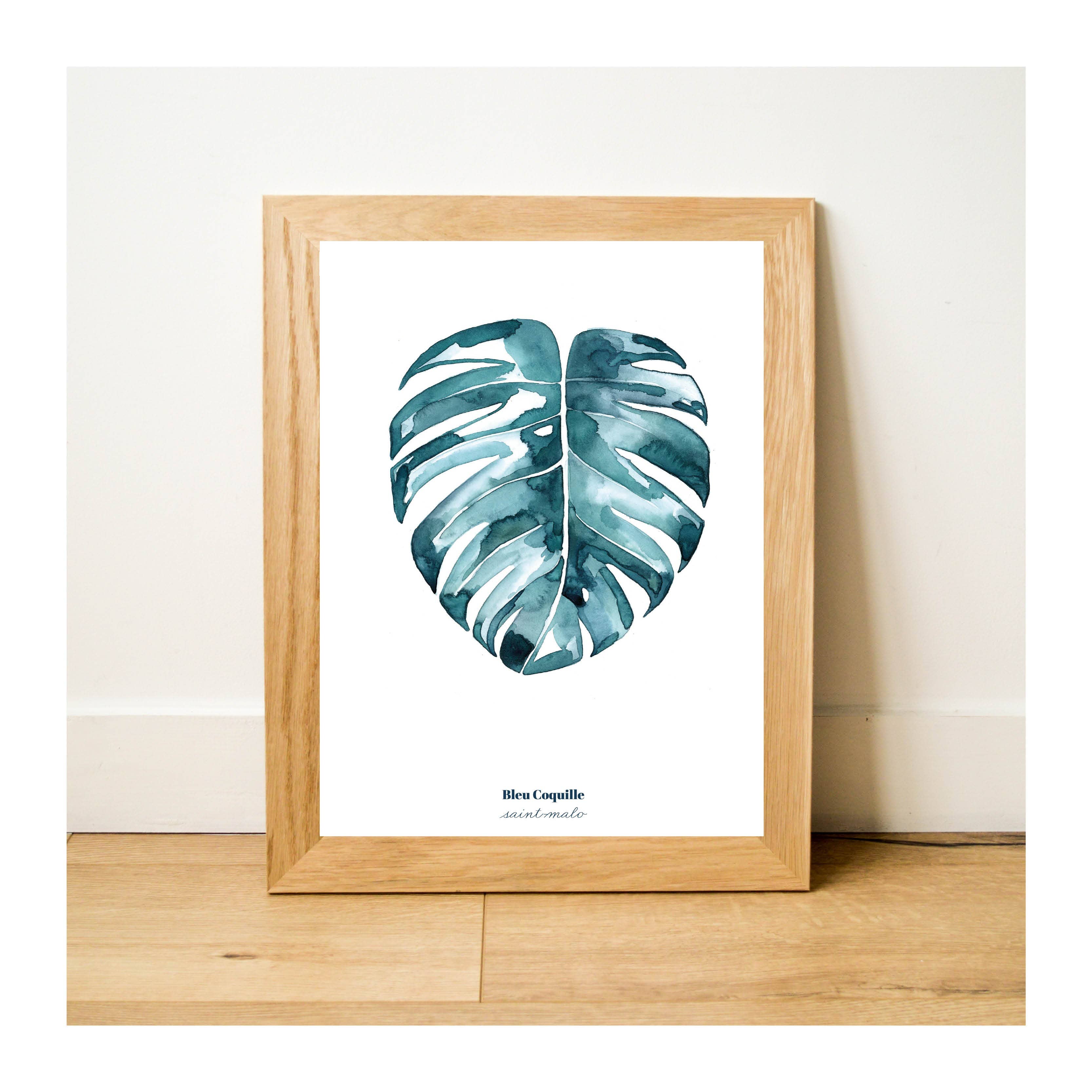 Papeterie Affiche Illustration Déco - Monstera Végétale 🌿: 14.8 x 21 cm