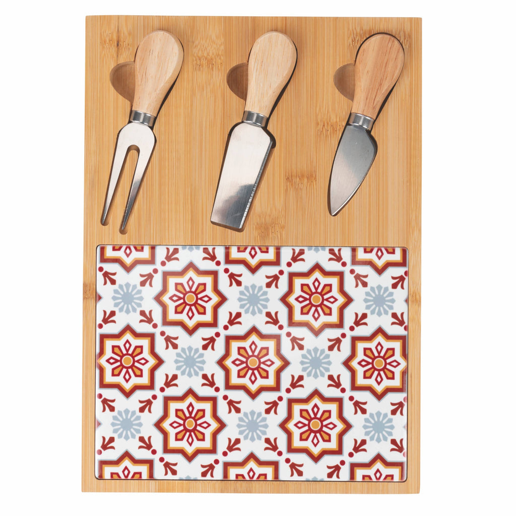 PLANCHE VALLADOLID 4ASS AVEC3 COUTEAUX À FROMAGE