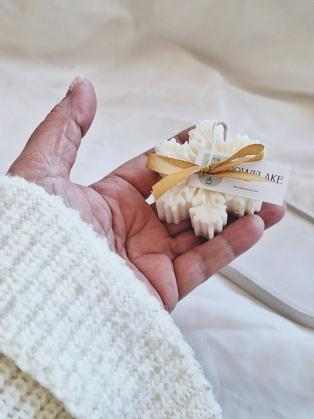 Bougie de Noël en cire de soja flocon de neige: Français / Bland