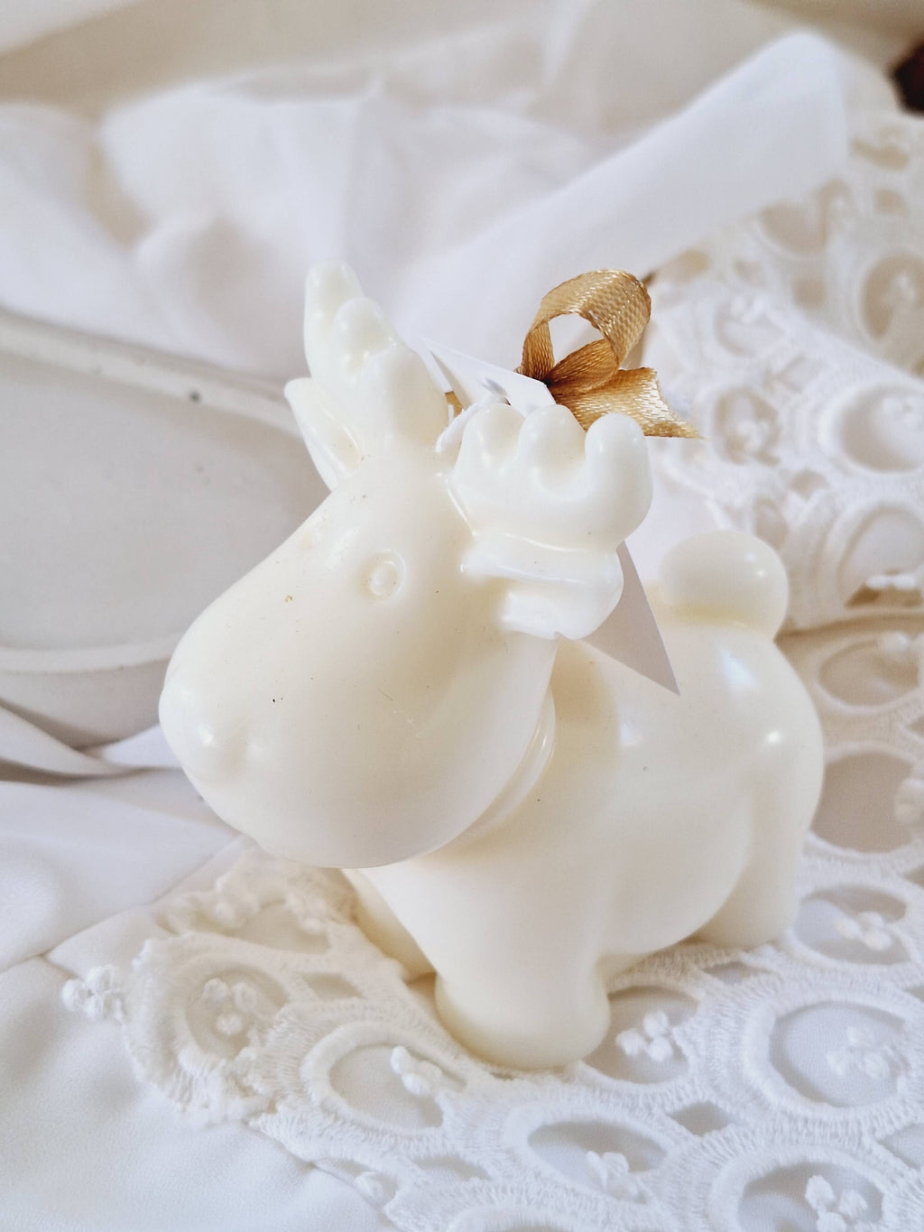 Bougie de Noël amusante en cire de soja Reindeer: Français / Bland