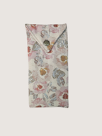 Trousse  lunette / stylo en 100 % coton : Fleur laurier