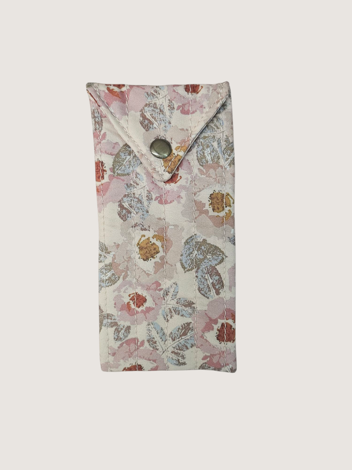 Trousse  lunette / stylo en 100 % coton : Fleur laurier
