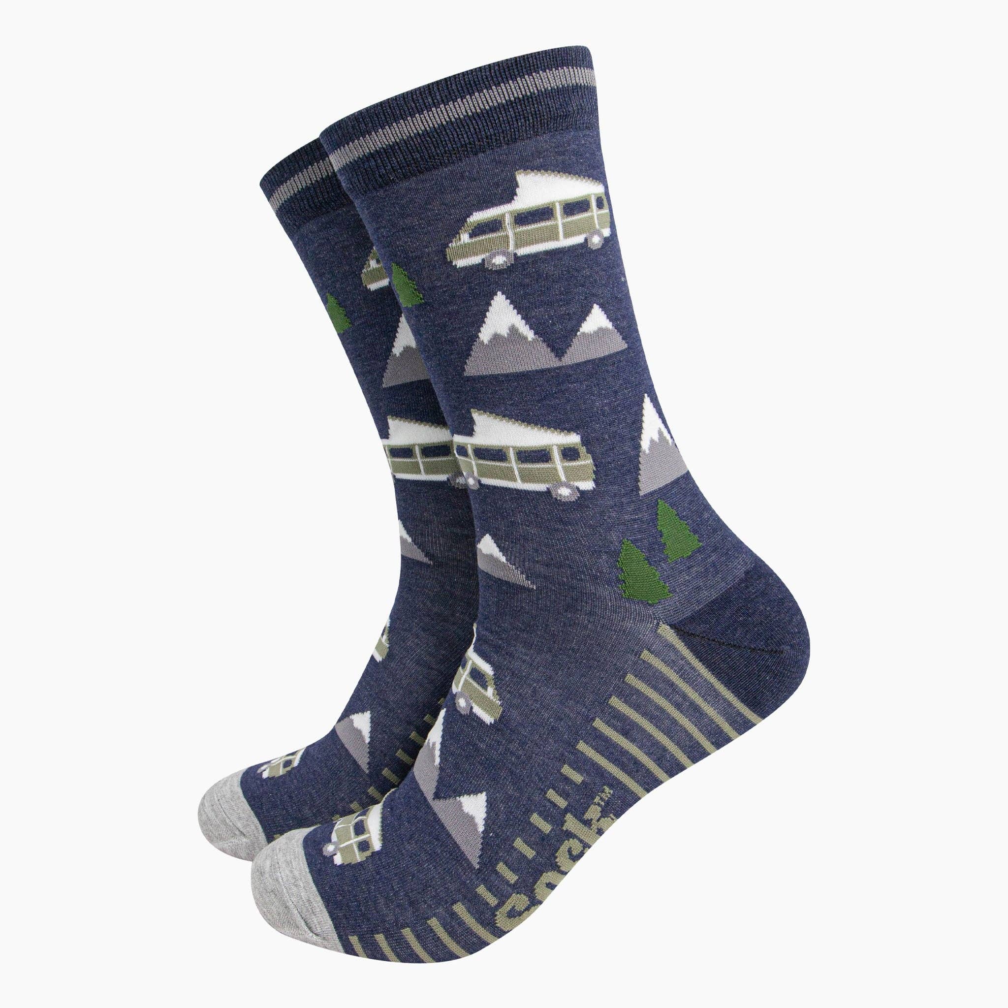 Coffret Cadeau de Chaussettes en Bambou pour Hommes - Aventures en Camping-Car: ROYAUME-UNI 7-11 | EU 40,5-46 | ÉTATS-UNIS 8-12