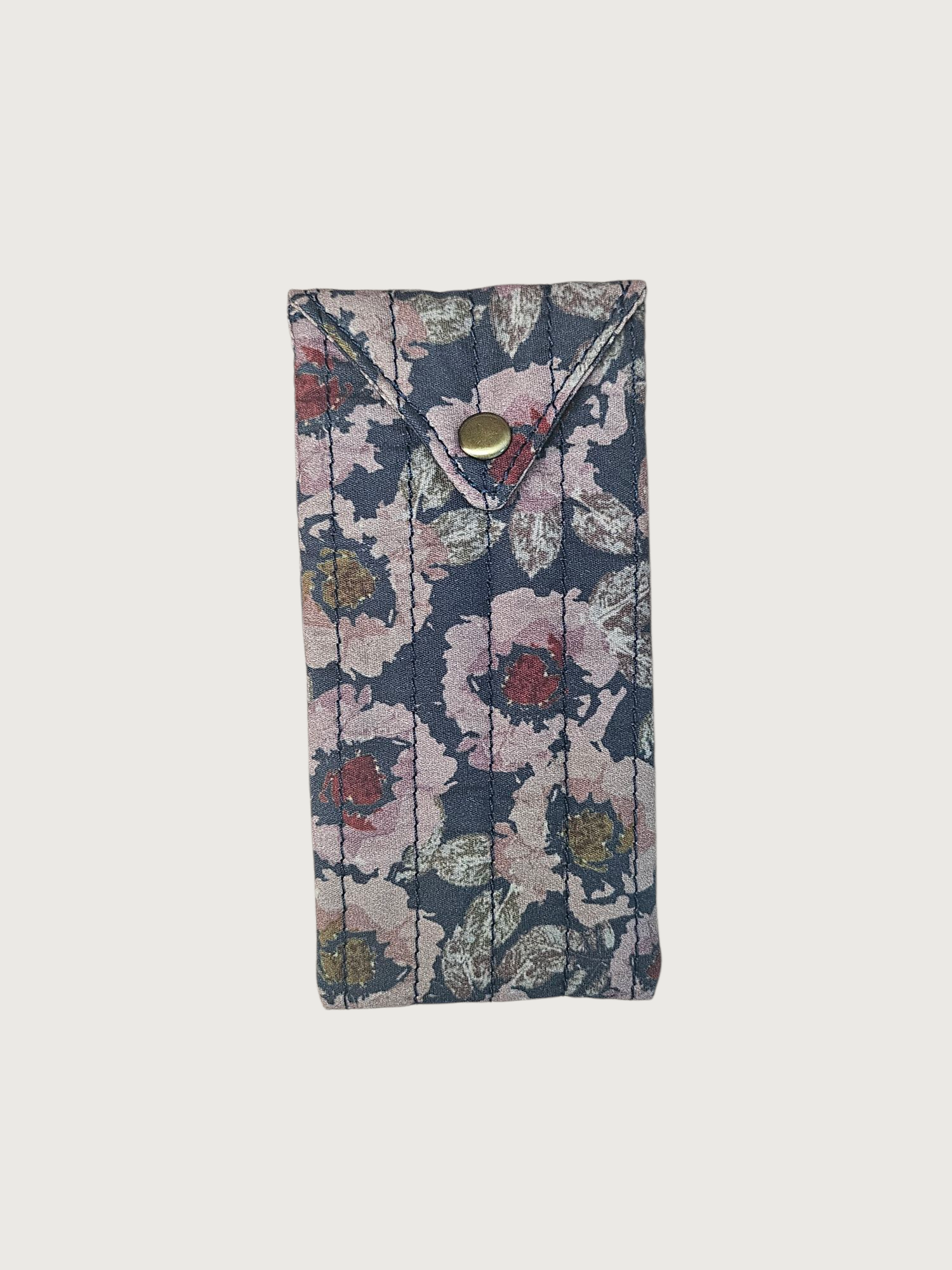 Trousse  lunette / stylo en 100 % coton : Fleur laurier