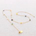 Collier Ras-du-Cou Acier Perles Multicolores: Multicolore