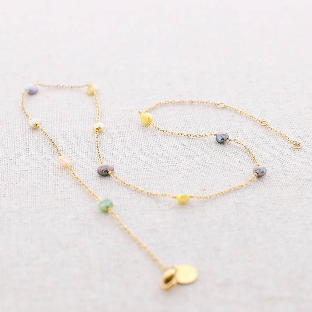 Collier Ras-du-Cou Acier Perles Multicolores: Multicolore